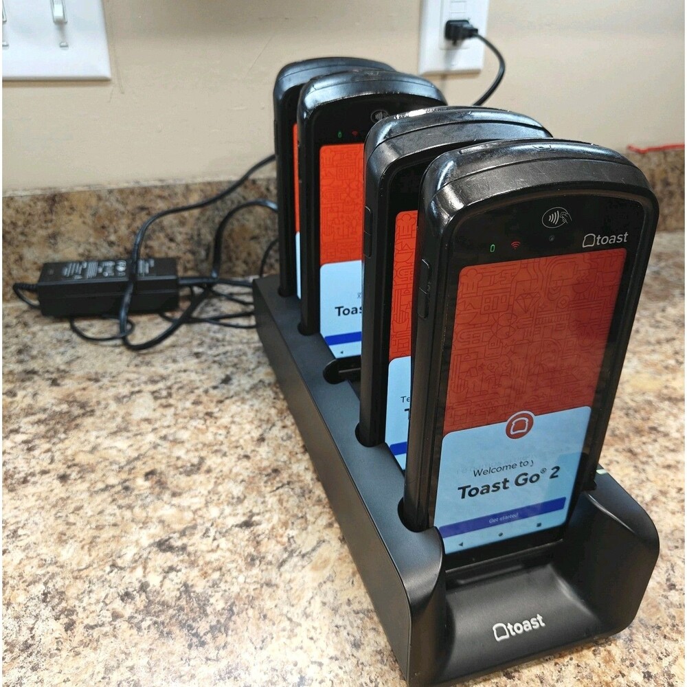 (Lot of 4) Toast Go 2 Handheld POS w/ DTC200 Charging Dock - Reader Tested ✅